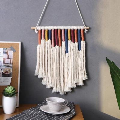 China 2022 Environmental 100% Handmade Cotton Woven Tapestry Hot Selling Colorful Macrame Art Wall Hangings For Baby Kids Room Home Decor for sale