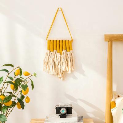 China 2022 New Christmas Colorful Cotton Rope Macrame Wall Hanging Decor Handmade Art Home Tapestry Kids Children Eco-friendly Bohemian Room Decor for sale