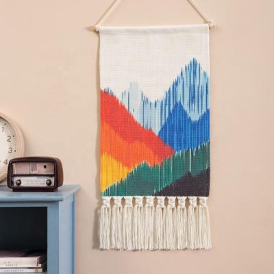 China New Design Simple Wholesale Cotton Woven Printed Pattern Wall Hanging Stone Geometric Pattern Tapestry Wall Hanging for sale