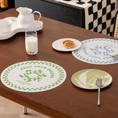 China 2022 Viable New Arrival Nordic Style PVC Checkerboard Black And White Place Mat For Dining Table for sale