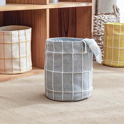 China 2022 new modern minimalist boho foldable kids play storage basket cotton jacquard woven storage baskets washing laundry basket storage for sale