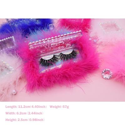 China Lash Extensions Vendor Custom Lash Fluffy Mink Fur Eyelash Case Thick Handmade Silk 3D Eyelashes Silk Lashes Box Packaging for sale