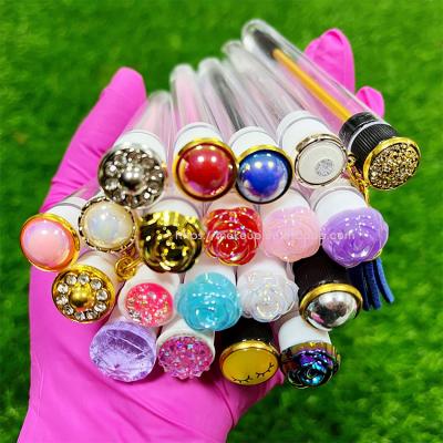 China Diamond Eyelash Mascara Pink Magic Wand Brush Tube Disposable Brow Spoolie Brush Customized Wicks and Wand in Tube for sale