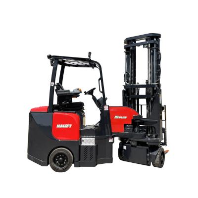 China Narrow Place Applied 1.5 Ton Electric Forklift Large Wheel Electric Forklift Full Pallet With Four Large Tires for sale