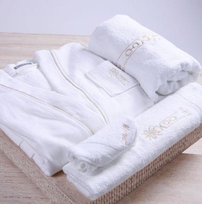 China Waffle Wholesale Custom Collection Egyptian Cotton 100% Egyptian Cotton Kimono Logo Hotel Linen Bathrobe For Hilton for sale