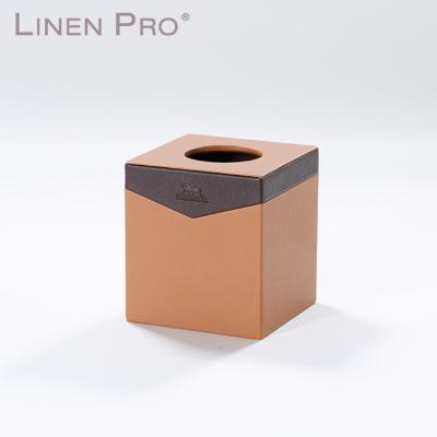 China Eco - Friendly Luxury Hotel Eco - Friendly Durable Custom Square Leather Tissue Box for sale