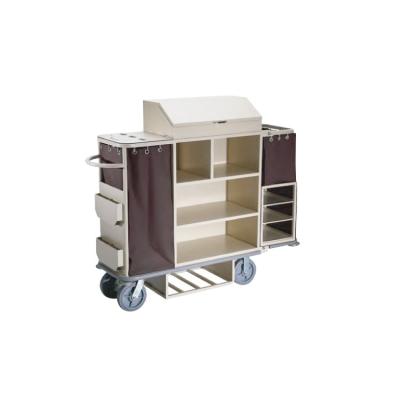 China Hotel Lobby Guest Room Service Towel Basket Metal Hotel Laundry Trolley Household Laundry Trolley Canvas Cart For Hotel Acceptale for sale