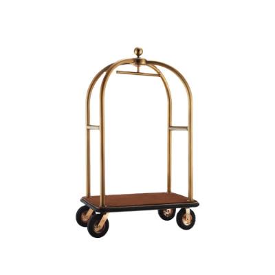 China Minimalist Stainless Steel Janitor Birdcage Trolley Parts Airport Luggage Cart for sale