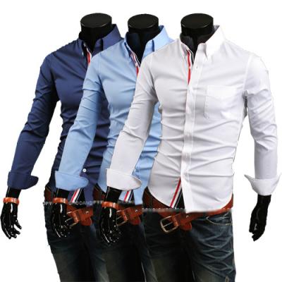 China Hot Sale Summer Men's Anti-pilling Solid Color Long Sleeve Shirt for sale