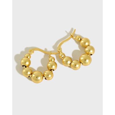 China 2020 Trendy popular stylish geometric pearl circle earrings around the circle beaded earrings for sale