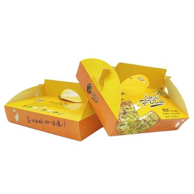 China Recycled Custom Portable Corrugated Materials Box Paper Pizza Carrying Box With Handle for sale