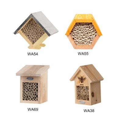 China Esschert Sustainable Design Handmade Square Garden Hexagon Tube Insect Butterfly Bee House Square Outdoor Insect Hotel for sale