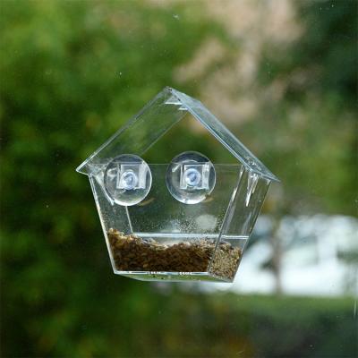 China Esschert Design FB458 Viable Wholesale Outside Garden PS Window Plastic Bird Feeder for sale