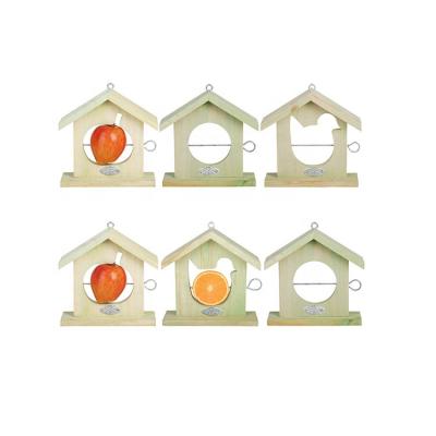 China Esschert Sustainable Design FB12 Fruit Birdfeeder Wooden Hanging Bird Feeder Wooden Hanger Feeder Birds for sale