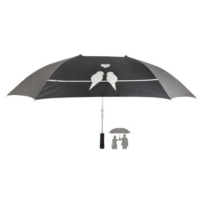 China Factory Price Outdoor Thickened Minimalist Sunshade Black Pongee Lover Anti-ultraviolet Umbrella for sale