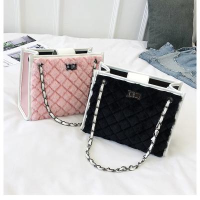 China Large Fur PORTABLE Bag Trend Cross - Tote Bags Luxury Brand Women Custom Handbag Ladies Body Bags 2022 Handbags For Women for sale