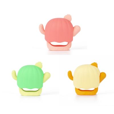 China Soft Toy Wholesale Custom New BPA Free Cactus Shape Soft Food Grade Silicone Baby Teether Teething Toys for sale