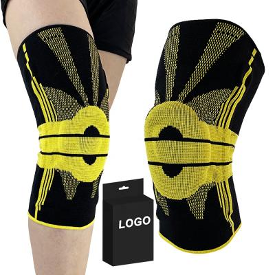 China Sport Users Customized Elastic Nylon Knee Pain Protector Sports Outdoor Knee Sleeve Support Compression Protector Knee Support Brace for sale