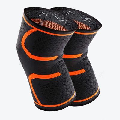 China Breathable Weaving 3D Compression Knee Sleeve Brace for Men and Women, Knee Support with Silicone Anti-Slip Straps for sale