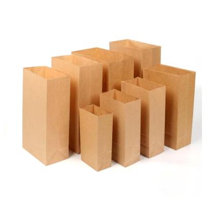 China Food Packaging Recyclable Thin Square SOS Bottom Craft Paper Bag for sale