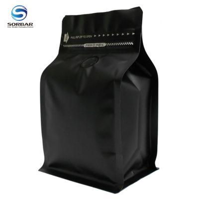 China Recyclable Custom Printed Tin Tie Block Bag Foil Coffee Packaging Bottom Pouch With Valve for sale