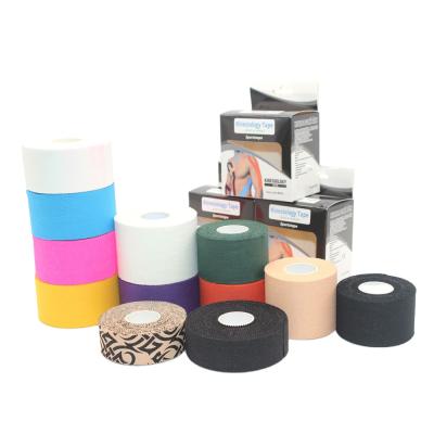 China Custom Logo Printed Sports Kinesiology Tape Leg BG Cotton Material Waterproof Jumbo Roll Body Tape bb Strapping Tape for sale