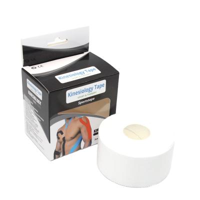 China Waterproof Cotton Breathable White Different Adhesive Sports Tape Rigid Strapping Bandage Sports Bands for sale