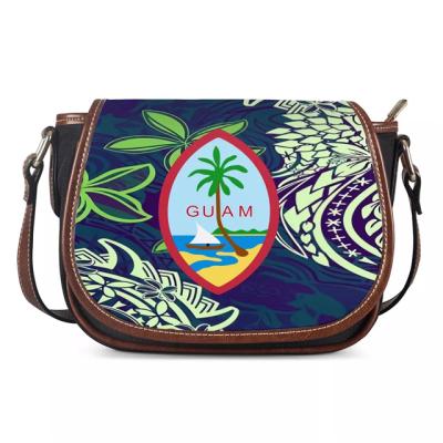 China Lady Dropshipping Bag Guam Logo Tribal Design Prints Shoulder Bags for Women's Casual Saddle Small Cross - Body Ladies Messenger Bag for sale