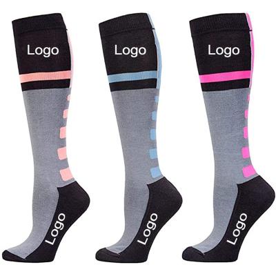 China Custom Breathable Cotton Breathable Knitting Knee High Equestrian Riding Socks for sale