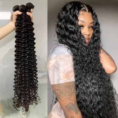 China Silky Straight Wave 30 Inch Hair Extensions For Brazilian Women Hair Bundles Deep Curly Water Wave Hair Bundles Color for sale