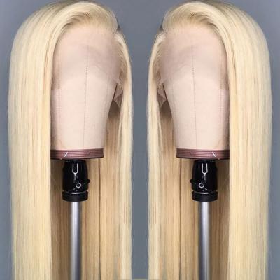 China Hd 360 Lace Frontal Wig Straight Transparent Blonde 613 Mink Brazilian Indian Remy Hair Full Lace Wig For Black Women for sale