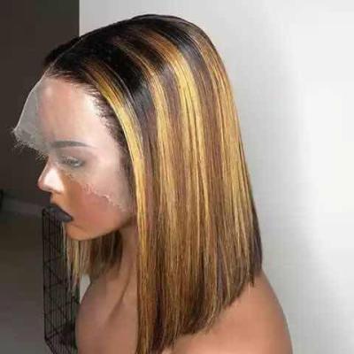 China Wholesale Straight Highlight Wig Vendor 1B Honey Blonde Ombre Hair Wig With Dark Roots Mink Peruvian Virgin Human Hair HD Lace Front Wig for sale