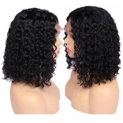 China Wholesale Short Afro Lace Front Wigs Hairline 150% Density Curly Natural Remy Human Hair Women's Short Wig For Black for sale