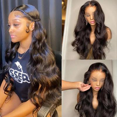 China ALL Brazilian Lace Front Wigs For Color Women Hair 13X4 Transparent Lace Wig Body Wave Frontal Wig for sale