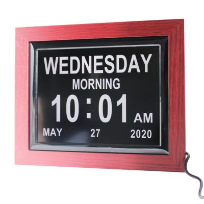 China 8 Inch Large Class Memory Loss Alzheimer's Display Dementia LED Alarm Clock Digital Calendar Day Clock for sale