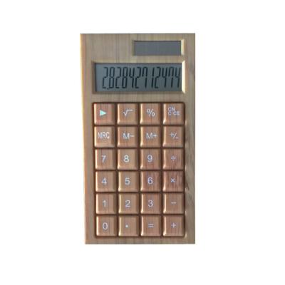 China New Design Novelty 12-Digit Desktop Solar Bamboo Calculator General Purpose Calculator for sale