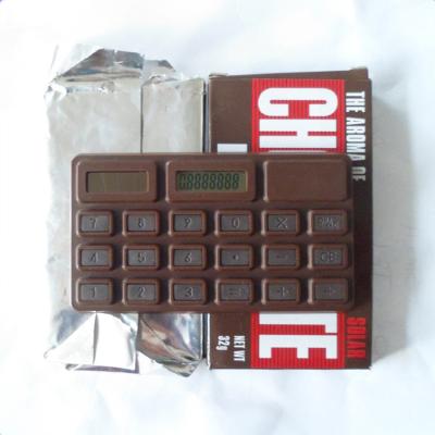 China Promotional Multipurpose Calculator Kids Gift Chocolate Fragrance Solar Power Pocket Chocolate Calculator for sale