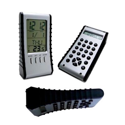 China LCD Digital Display Desktop Calculator Double Sided Electronic Clock and Calendar Calculator for sale