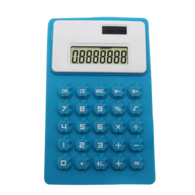 China Gift Universal Purpose Promotional Student Calculator Dual Power Silicone Electronic Calculator, Flexible Rubber Calculator for sale