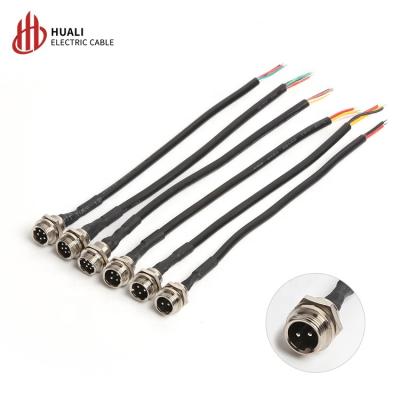 China Aviation Automotive Accessories Connector Plug 22AWG Connector 4pin 0.3 Connector GX12 12mm Aviation Male Plug With Cable for sale