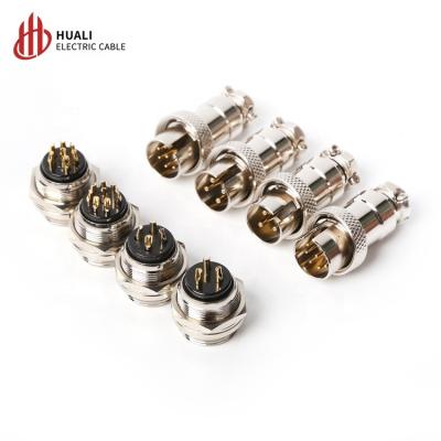 China Industrial Reverse Type Socket Gx16 4 Pin Female M16 4pin Automotive Connector Aviation Plug Socket for sale