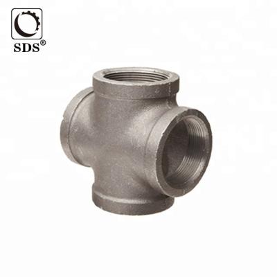 China Selling No. 4 Malleable Iron 4 Way Pipe Fittings Cross 180 water fig best for sale