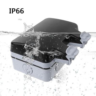 China IP66 Outdoor Waterproof Socket Outlet Waterproof Double Wall Security EU Standard Electrical Outlet Fused for sale