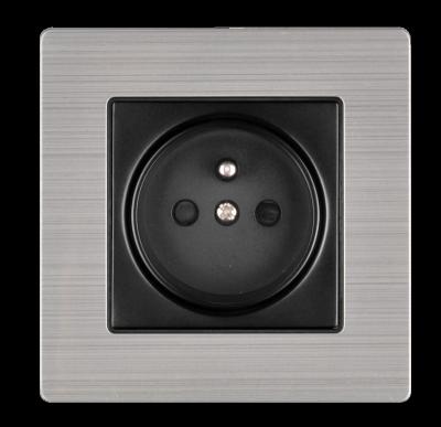 China Home Decoration 304 Stainless Steel Panel Stylish Home Decoration 86mm*86mm Power EU 16A Electrical Socket for sale