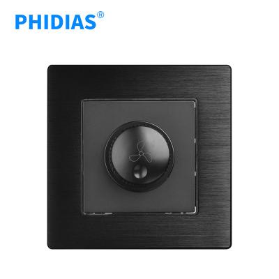 China EU Dimmer Switch Safety PHIDIAS Standard Flash Controller For Fan Wall Mounted Stainless Steel Switches 15-300W for sale