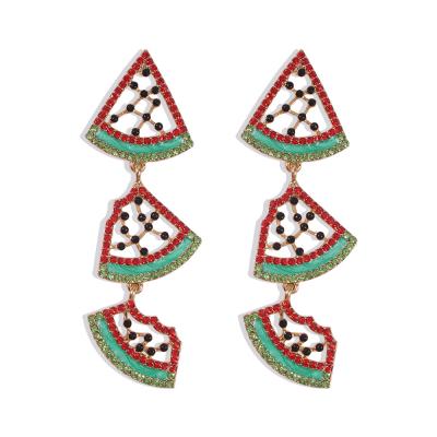 China Wholesale CLASSIC Creative Handmade Delicate Fruit Women's Watermelon Beaded Earrings E8472 for sale