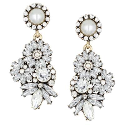 China 2020 Hot Sale CLASSIC Elegance Fashion Exaggerate Flower Rhinestone Elegance Earrings Drop Earrings JJr2201 for sale