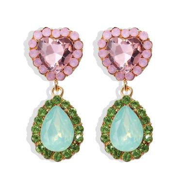 China CLASSIC Fashion Water Drop Rhinestone Earrings Shape Heart Shape Elegant Earrings HZS51272 for sale