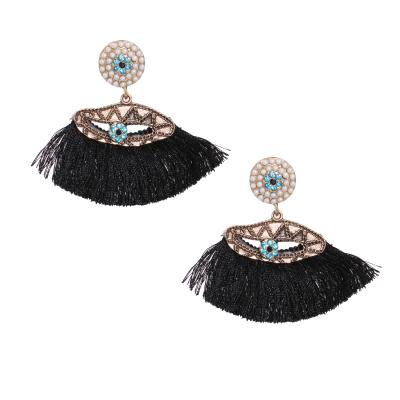 China JJ54352 Fashion CLASSIC earrings high quality tassel hand knitting all-match earrings exaggerated earrings for sale