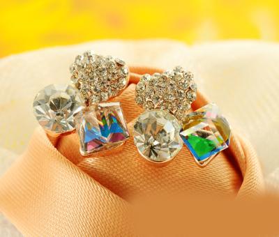 China ALLOY Stock Fashion Austrian Crystal Earrings MIXED COLORS Gold Stud Earrings EA771 for sale